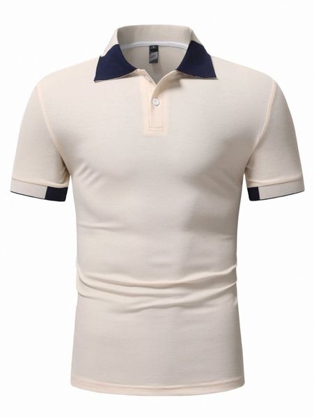 men contrast tape polo shirt w0mc#, White;black