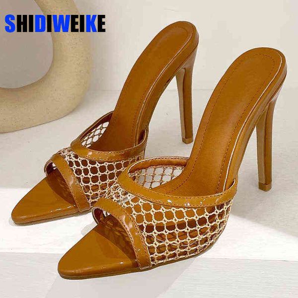 new pointed toe thin high heels pumps green mesh slippers summer fashion slip on slides women mules party shoes sandals 220519, Black
new pointed toe thin high heels pumps green mesh slippers summer fashion slip on slides women mules party shoes sandals 220519, Black