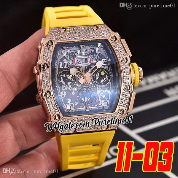 2022 miyota automatic mens watch rose gold diamonds bezel big date black skeleton dial yellow rubber strap super edition 6 styles puretime01, Slivery;brown
2022 miyota automatic mens watch rose gold diamonds bezel big date black skeleton dial yellow rubber strap super edition 6 styles puretime01, Slivery;brown