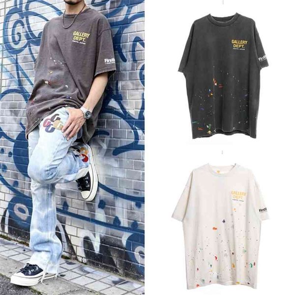 limited designer gallerydeptshirt tokyo t-shirts splash ink painting short sleeved high street washed old damaged t-shirt couple loose, White;black
limited designer gallerydeptshirt tokyo t-shirts splash ink painting short sleeved high street washed old damaged t-shirt couple loose, White;black