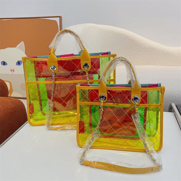 jiang transparent handbag beach tote bag ladies jelly shopping bags diamond lattice handbags large chain composite purse genuine leather qua
jiang transparent handbag beach tote bag ladies jelly shopping bags diamond lattice handbags large chain composite purse genuine leather qua