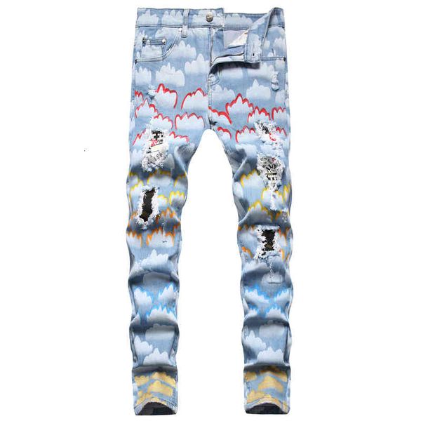 men's jeans hole patch lining hand-painted color blue sky and white clouds slim elastic small straight jeans 0psd
men's jeans hole patch lining hand-painted color blue sky and white clouds slim elastic small straight jeans 0psd