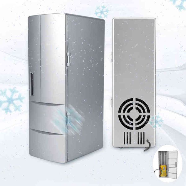 compact mini usb fridge er cans drink beer cooler warmer travel car office use h220510
