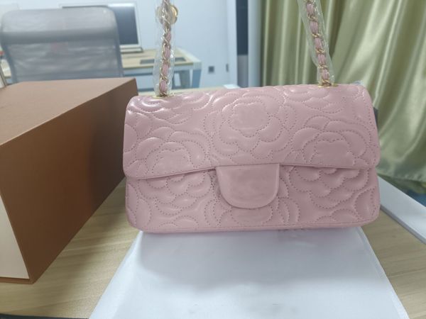 ly camellia double flap quilted designer bag real leather embroidery pink green gold metal chain one shoulder crossbody coin purse luxury la
ly camellia double flap quilted designer bag real leather embroidery pink green gold metal chain one shoulder crossbody coin purse luxury la