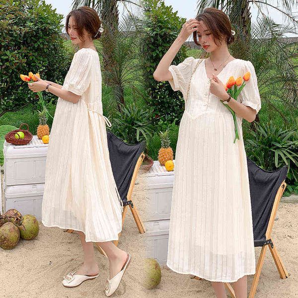 8352# 2022 summer korean fashion maternity long dress v neck a line loose clothes for pregnant women ol pregnancy clothing g220418, White
8352# 2022 summer korean fashion maternity long dress v neck a line loose clothes for pregnant women ol pregnancy clothing g220418, White