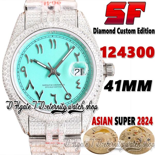 sf latest ew124300 a2824 automatic mens watch tw126334 jh114300 diamond case arabic turquoise blue dial 904l steel iced out diamonds bracele, Slivery;brown
sf latest ew124300 a2824 automatic mens watch tw126334 jh114300 diamond case arabic turquoise blue dial 904l steel iced out diamonds bracele, Slivery;brown