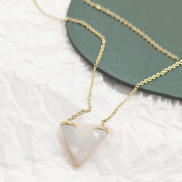 french light luxury white fritillary v word shape pendant necklaces simple for women fashion girl jewelry porm party valentines day give wif, Silver
french light luxury white fritillary v word shape pendant necklaces simple for women fashion girl jewelry porm party valentines day give wif, Silver