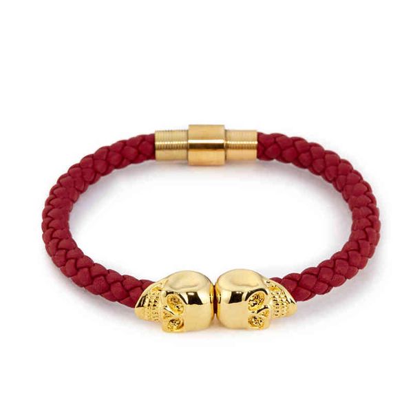 bracelets north skull leather selling stainless steel titanium double, Golden;silver
bracelets north skull leather selling stainless steel titanium double, Golden;silver