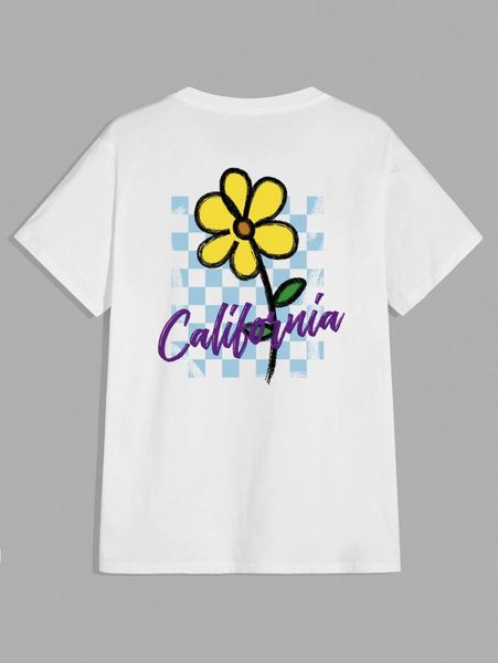 men floral & letter graphic tee k0ff#, White;black
men floral & letter graphic tee k0ff#, White;black