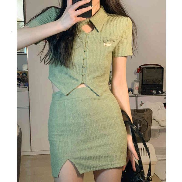two piece dress minority temperament "commuter green rose girl" spring short half skirt suit two-piece set design sense minority c, White
two piece dress minority temperament "commuter green rose girl" spring short half skirt suit two-piece set design sense minority c, White