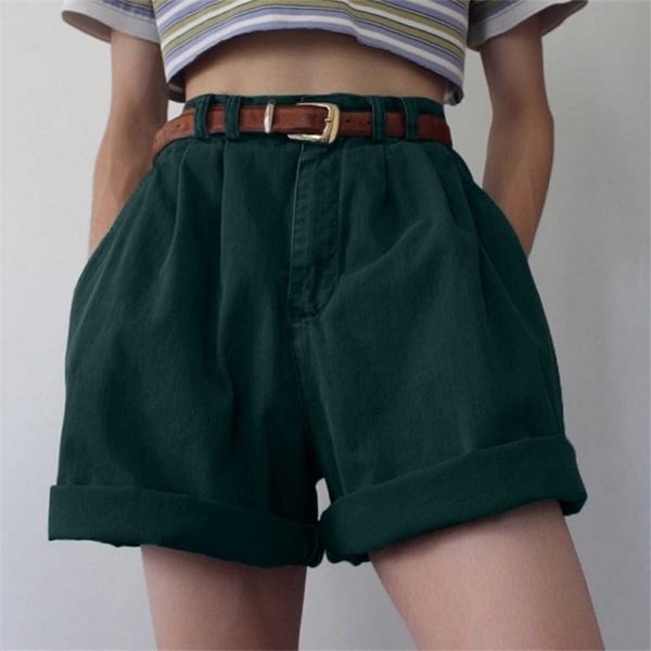 fashion casual shorts for female summer green boyfriend style women's short pants high waist women's shorts streetwear 210702, White;black
fashion casual shorts for female summer green boyfriend style women's short pants high waist women's shorts streetwear 210702, White;black