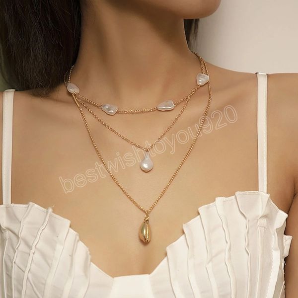 imitation pearl drop shaped metal shell pendant necklace women's retro fashion clavicle necklaces girl jewelry, Silver
imitation pearl drop shaped metal shell pendant necklace women's retro fashion clavicle necklaces girl jewelry, Silver