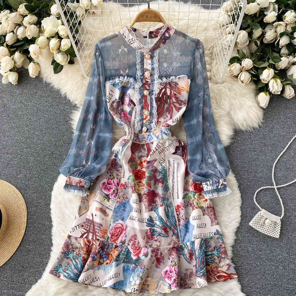 casual dresses spring mesh lace ruffle design sense of minority stitching skirt waist closing printed fishtail dress fashion aq1p, Black;gray
casual dresses spring mesh lace ruffle design sense of minority stitching skirt waist closing printed fishtail dress fashion aq1p, Black;gray