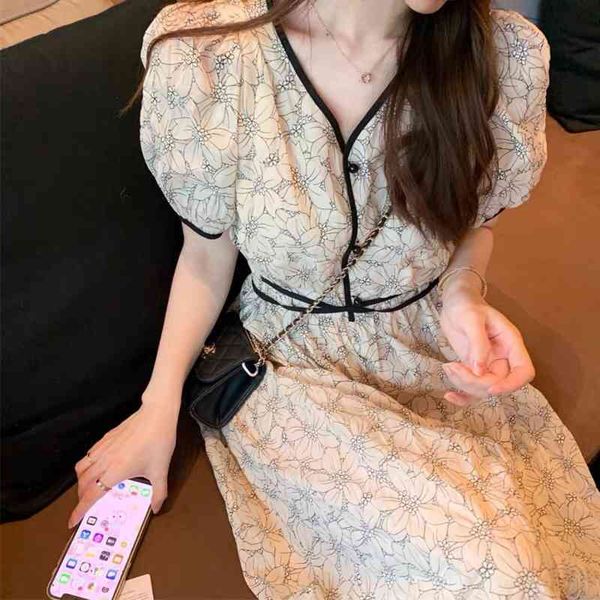 casual dresses 2022 summer french gentle wind long bubble sleeve small tea break floral dress 45ml, Black;gray
casual dresses 2022 summer french gentle wind long bubble sleeve small tea break floral dress 45ml, Black;gray
