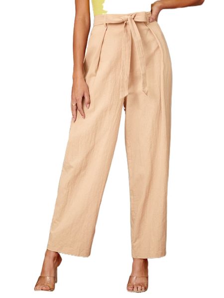 solid self belted pants j7sn#, Black;white 
solid self belted pants j7sn#, Black;white