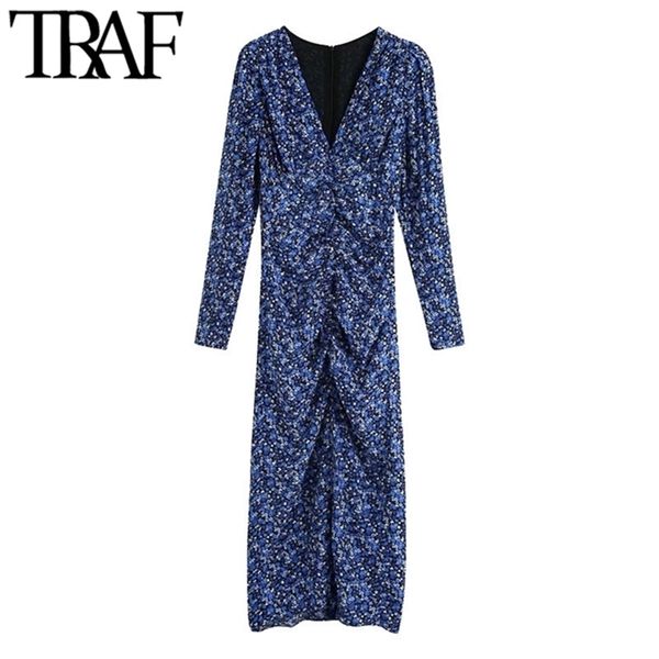 women fashion floral print pleated slit midi dress vintage long sleeve back zipper female dresses vestidos mujer 210507, Black;gray
women fashion floral print pleated slit midi dress vintage long sleeve back zipper female dresses vestidos mujer 210507, Black;gray