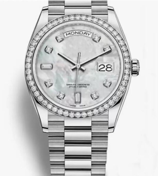 mens women watch daydate pearl dial diamond automatic mechanical movement sapphire glass stainless steel men lady watches male wristwatches, Slivery;brown
mens women watch daydate pearl dial diamond automatic mechanical movement sapphire glass stainless steel men lady watches male wristwatches, Slivery;brown