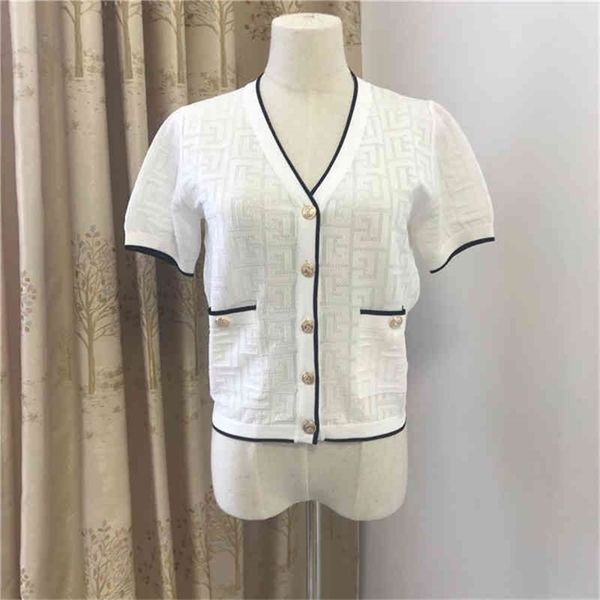 66% off new summer fashion hollow out gold and silver thread lattice ice silk knitted single breasted cardigan short sleeved blouse women, White;black
66% off new summer fashion hollow out gold and silver thread lattice ice silk knitted single breasted cardigan short sleeved blouse women, White;black