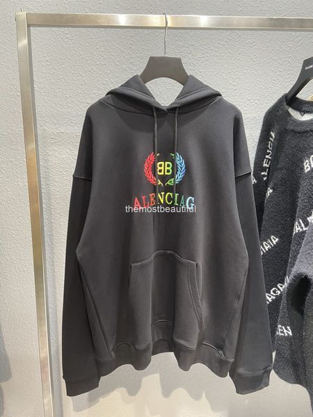 men's hoodies & sweatshirts chao brand chest rainbow gradient wheat double bb embroidery printed letter hoodie, Black
men's hoodies & sweatshirts chao brand chest rainbow gradient wheat double bb embroidery printed letter hoodie, Black