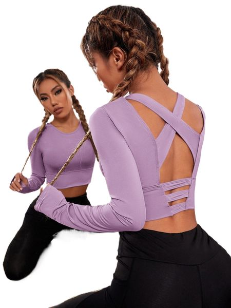 thumb holes criss cross backless sports tee e5yl#, Gray
thumb holes criss cross backless sports tee e5yl#, Gray