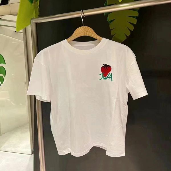 women's t-shirt strberry embroidery loose short sleeve spring and summer letter sports coat t-shirt, White
women's t-shirt strberry embroidery loose short sleeve spring and summer letter sports coat t-shirt, White