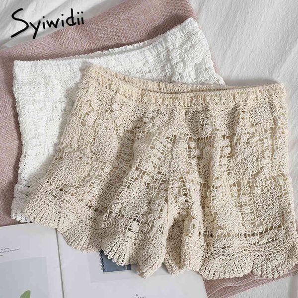 fashion hook flower hollow out knitted high waist womens shorts casual solid white clothing spring summer korean 210415, White;black
fashion hook flower hollow out knitted high waist womens shorts casual solid white clothing spring summer korean 210415, White;black