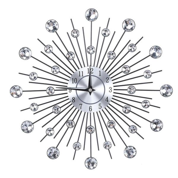 sparkling bling metallic silver flower-shaped wall clock for living room office
sparkling bling metallic silver flower-shaped wall clock for living room office