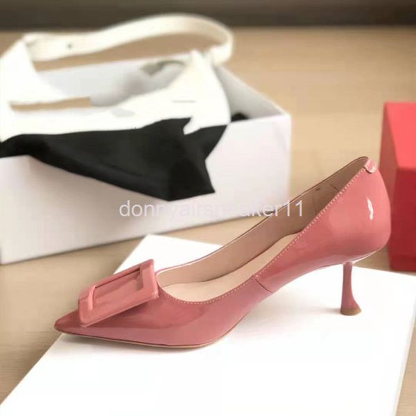 dress shoes high end spring and summer pointed patent leather square buckle high heels, shallow mouth thin heels comfortable, Black
dress shoes high end spring and summer pointed patent leather square buckle high heels, shallow mouth thin heels comfortable, Black
