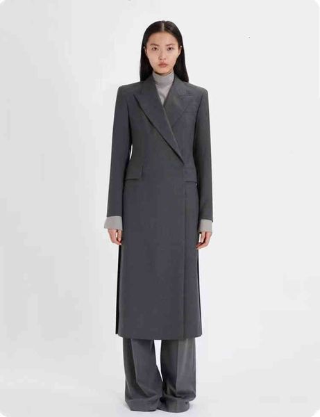casual dresses 's italian wool blend invisible double breasted design coat dress, Black;gray
casual dresses 's italian wool blend invisible double breasted design coat dress, Black;gray