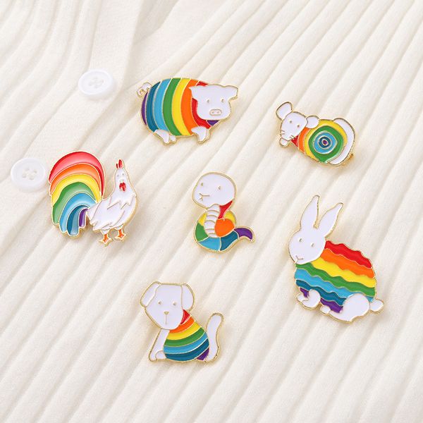 rainbow pig dot mouse snake rabbit big rooster shaped brooches cute alloy paint animal series lapel pins for sweater clothes hats bags badge, Gray
rainbow pig dot mouse snake rabbit big rooster shaped brooches cute alloy paint animal series lapel pins for sweater clothes hats bags badge, Gray