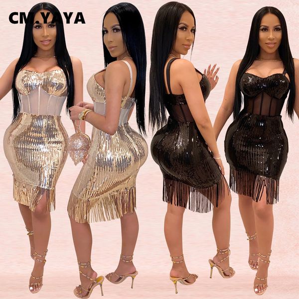 cmyaya summer women mini dress mesh strapless sequined tassel night club party bandage street elegant dresses vestidos 220520, Black;gray
cmyaya summer women mini dress mesh strapless sequined tassel night club party bandage street elegant dresses vestidos 220520, Black;gray