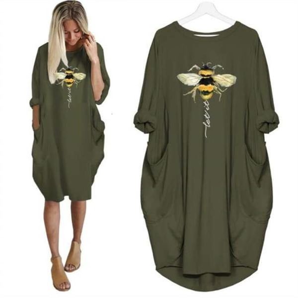 2022 otton women fashion bee animal print pocket spring summer t shirt harajuku women casual t-shirt dress, Black;gray
2022 otton women fashion bee animal print pocket spring summer t shirt harajuku women casual t-shirt dress, Black;gray