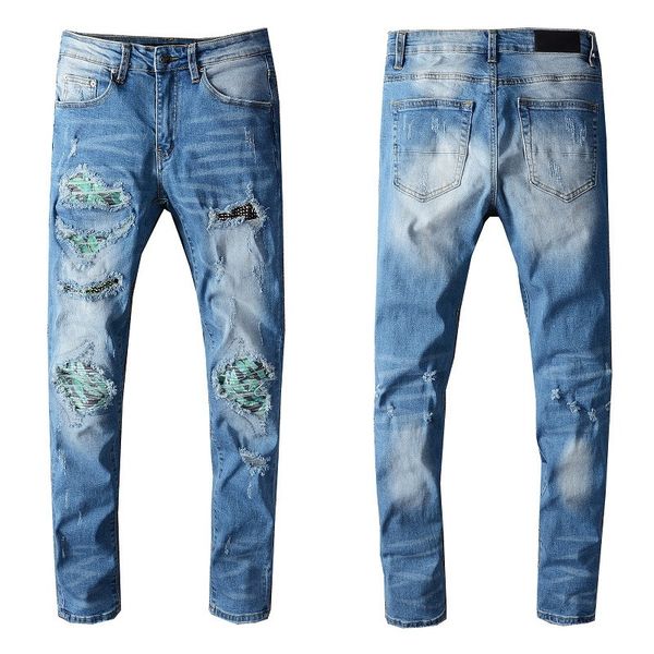 mens blue jeans slim distressed denim pants torn tattered knee ripped for man rivet patches skinny straight with holes size 28-40 long softe
mens blue jeans slim distressed denim pants torn tattered knee ripped for man rivet patches skinny straight with holes size 28-40 long softe