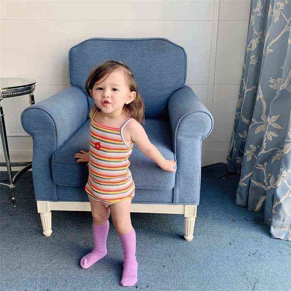 nebeans summer clothes for girls sleeveless sling romper colorful striped baby clothing lovely girls climbing suits g220510, Blue
nebeans summer clothes for girls sleeveless sling romper colorful striped baby clothing lovely girls climbing suits g220510, Blue
