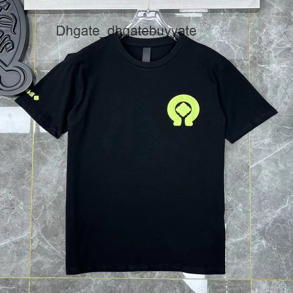 classic mens luxury t shirts fashion brand ch men tees horseshoe cross designer tshirts summer man hip hop sweater sanskrit letter t-shirt, White;black