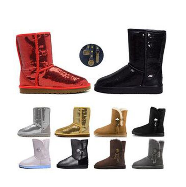 women boots glitter sequin wgg classic designer snow winter boots ankle mini short knee sparkles button bling boot direct selling, Black
women boots glitter sequin wgg classic designer snow winter boots ankle mini short knee sparkles button bling boot direct selling, Black