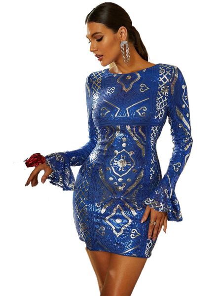 missord flounce sleeve sequin bodycon dress h4xj#, Black;gray
missord flounce sleeve sequin bodycon dress h4xj#, Black;gray