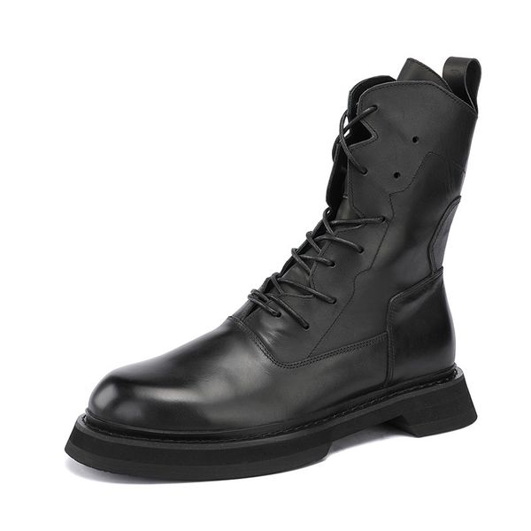 men motorcycle boots high heel men's boot fashion mens outdoor shoes lace up, Black
men motorcycle boots high heel men's boot fashion mens outdoor shoes lace up, Black