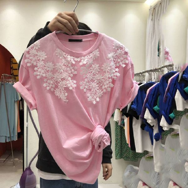 european style short-sleeved t-shirt for women 2022 summer clothes new fashion chic lace slim fit elegant tees all-match 220613, White
european style short-sleeved t-shirt for women 2022 summer clothes new fashion chic lace slim fit elegant tees all-match 220613, White