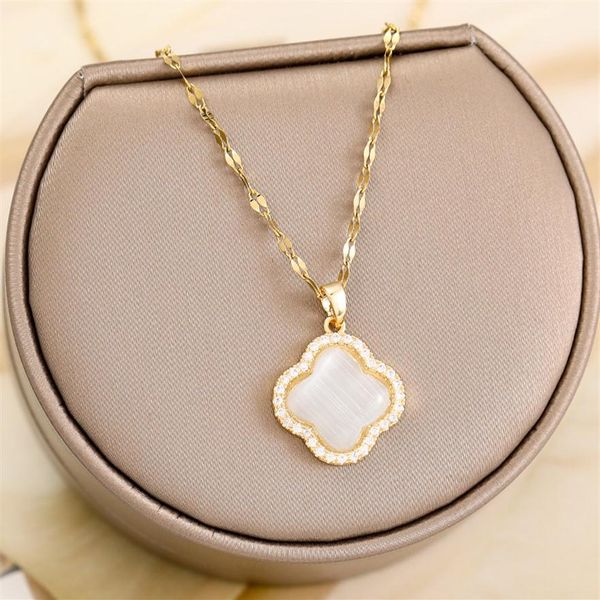 18k gold good lucky clover pendant necklace micro pave women wedding jewelry2270, Silver
18k gold good lucky clover pendant necklace micro pave women wedding jewelry2270, Silver