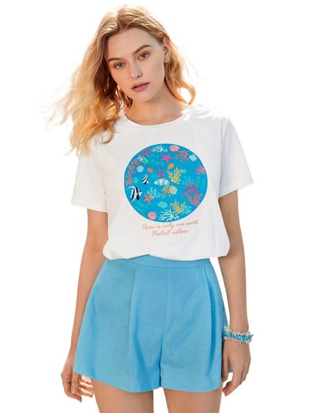 s.logan & fish print tee e6yv#, White