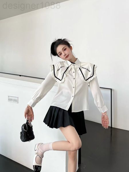 women's blouses & shirts designer 22 early spring new alphabet print navy collar ruffle french design sense of niche doll long sleeve s, White
women's blouses & shirts designer 22 early spring new alphabet print navy collar ruffle french design sense of niche doll long sleeve s, White