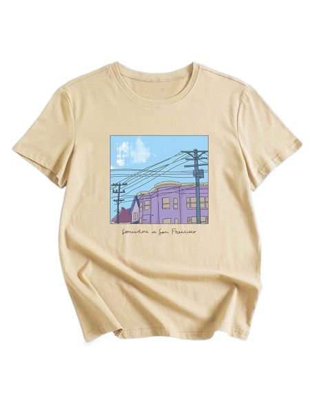 romwe x lyra purugganan letter graphic tee d15z#, White 
romwe x lyra purugganan letter graphic tee d15z#, White