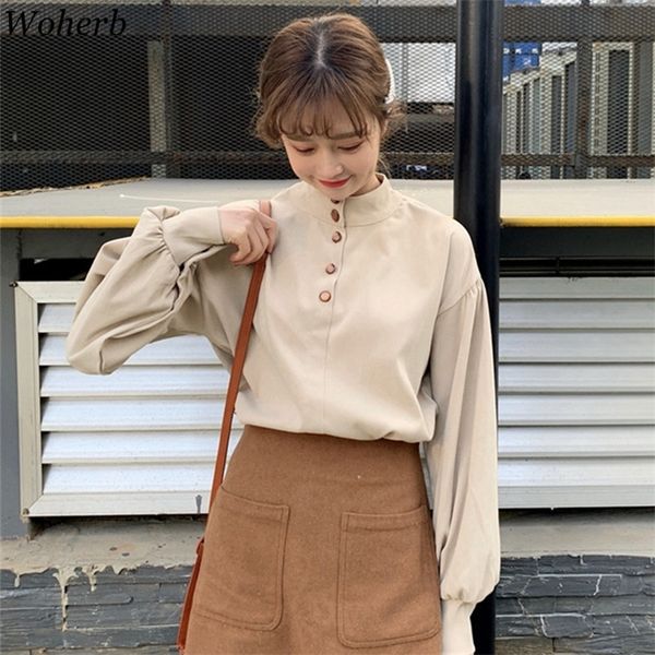 woherb summer korean 2020 solid blouse women vintage lantern sleeve long sleeve shirts elegant blusas t200321, White
woherb summer korean 2020 solid blouse women vintage lantern sleeve long sleeve shirts elegant blusas t200321, White