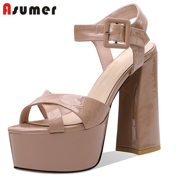 asumer genuine leather shoes super high heels platform sandals women shoes buckle fashion women sandals 2021, Black
asumer genuine leather shoes super high heels platform sandals women shoes buckle fashion women sandals 2021, Black