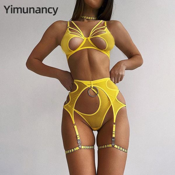 4-piece mesh exotic set women choker bandage fancy kit yellow cut out lingerie, Red;black
4-piece mesh exotic set women choker bandage fancy kit yellow cut out lingerie, Red;black