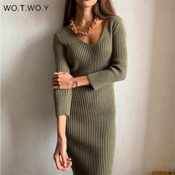 wotwoy v neck wrapped knitted dress women autumn solid sheath sweater dresses women knee length bodycon long sweater female new 210322, Black;gray
wotwoy v neck wrapped knitted dress women autumn solid sheath sweater dresses women knee length bodycon long sweater female new 210322, Black;gray