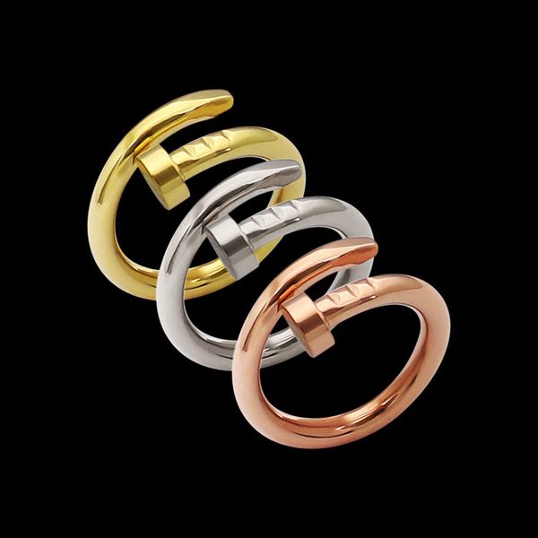 mens stainless steel nail rings designer womens love ring fashion luxury titanium gold ring jewelry, Silver
mens stainless steel nail rings designer womens love ring fashion luxury titanium gold ring jewelry, Silver