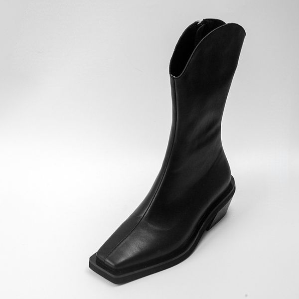 women knee-high leather boots zipper fashion square toe black female knight boots spring 2022 women's shoes p25d50 
women knee-high leather boots zipper fashion square toe black female knight boots spring 2022 women's shoes p25d50