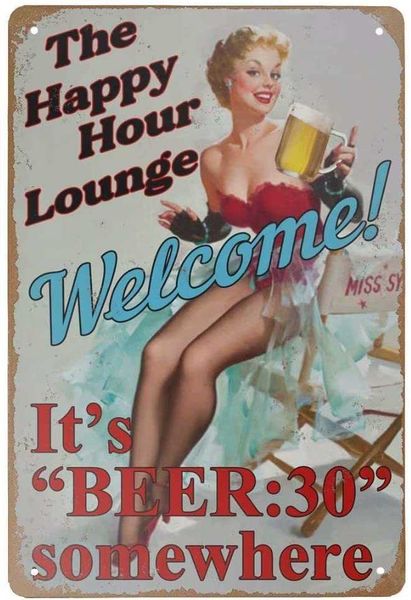 retro metal tin sign vintage the happy hour lounge welcome it's ''beer30''somewhere aluminum sign for home coffee w
retro metal tin sign vintage the happy hour lounge welcome it's ''beer30''somewhere aluminum sign for home coffee w